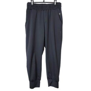 Leg End Capri Cropped Solid Black w/ Pockets Elastic Waist Size Small